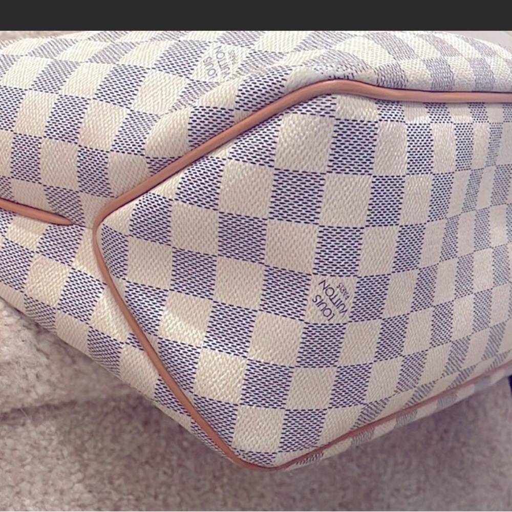 Louis Vuitton Damier Azure Delightful Hobo with Brown Tassles Turquoise - Picture 5 of 8